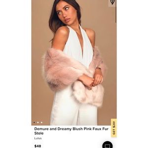 Lulu’s Demure and Dreamy Blush Pink Faux Fur Stole